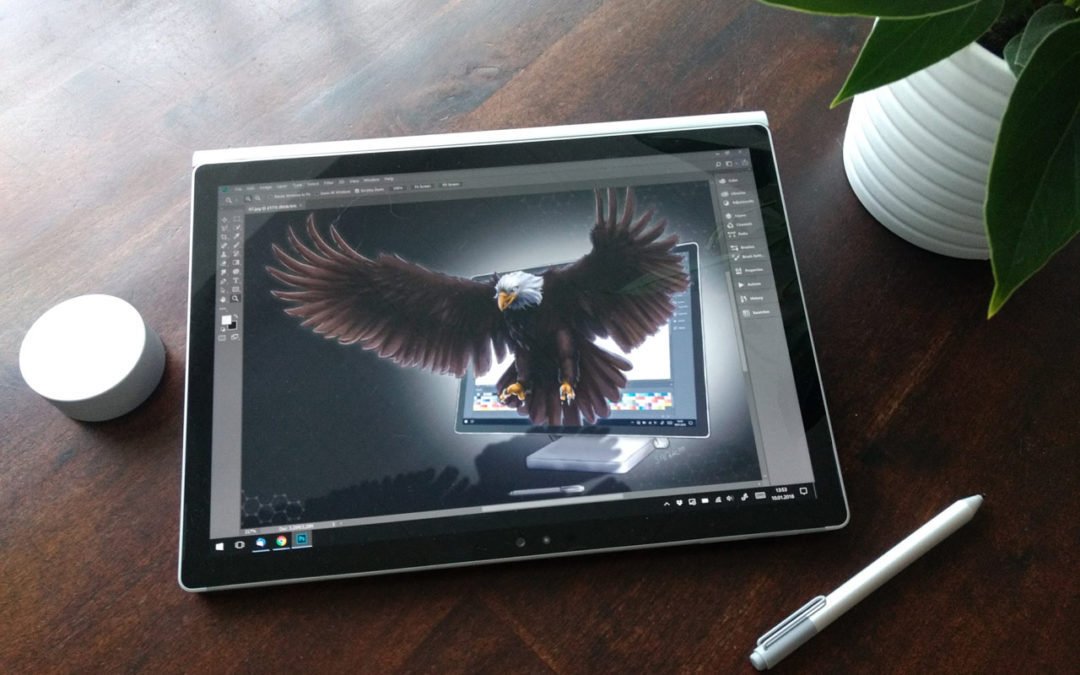 Illustration: Digitale Illustration eines Adlers auf dem Surface Book (Photoshop Tutorial)