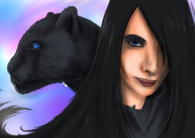 Illustration: Gothicgirl and the Panther / Illustrator: Sascha Riehl