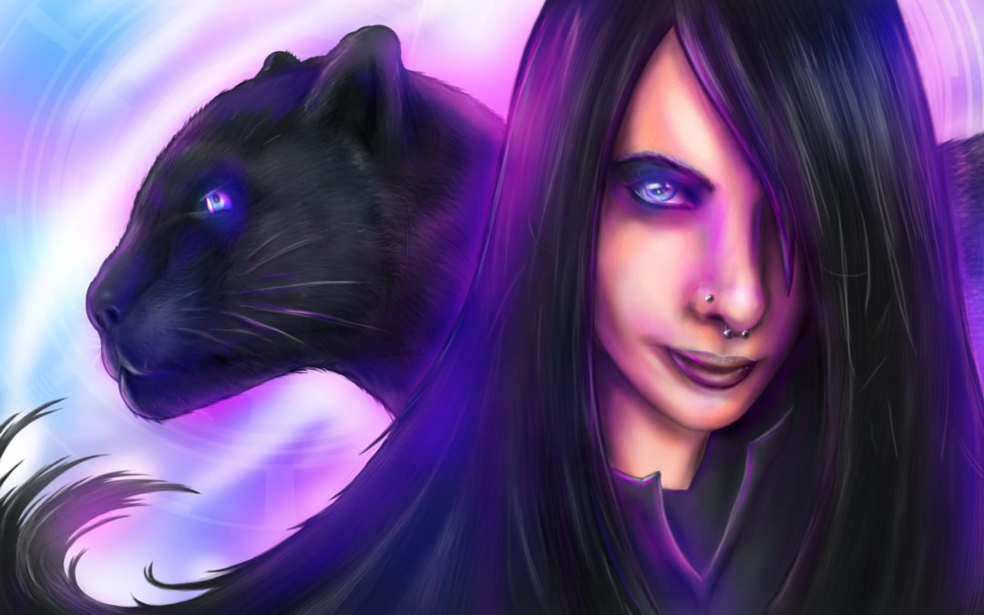 Illustration Gothicgirl & Panther