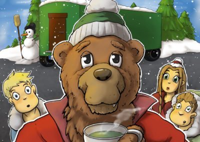 Kinderbuch-Illustration: Eddy, der Bauwagenbär