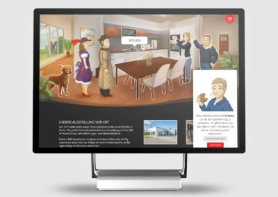 Webseite mit Illustrationen: Küchen & Ideen aus Gotha