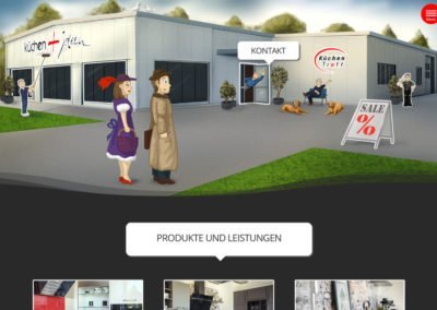 Webseite mit Illustrationen: Küchen & Ideen / Illustrator: Sascha Riehl
