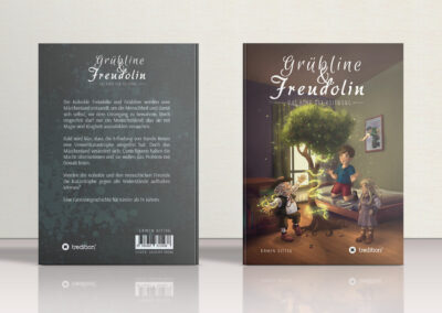 Fantasy-Buchcover-Illustration für Grübline und Freudolin