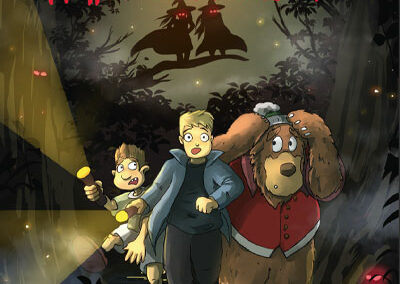 Kinderbuch-Illustration: Eddy und das Halloween-Monster