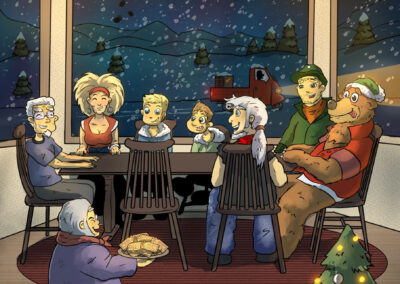 Kinderbuch-Illustration: Eddy der Weihnachtsdetektiv