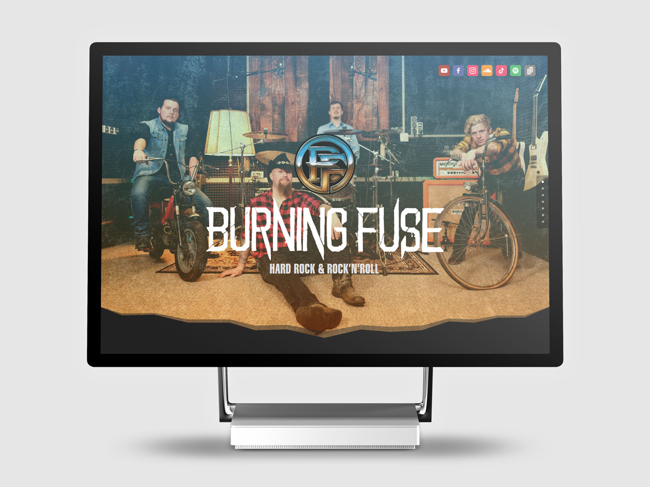 Webdesign für die Rockband Burning Fuse aus Husum von Sascha Riehl, Webdesigner aus Schleswig-Holstein für Neumünster, Kiel, Lübeck und Hamburg