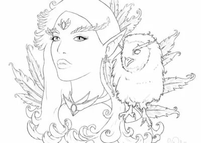 Illustration: Eulenkönigin (Owl Queen) / Illustrator: Sascha Riehl