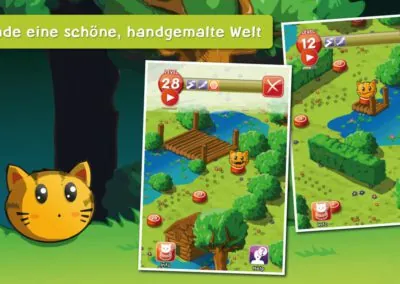 Play Store Werbegrafik und Illustration für das Mobile Game Puzzycat