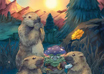 Fantasy-Kinderbuch-Illustration für "Tala, das Wichtelmädchen erzählt: Die Brieffreundschaft"